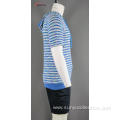 Men's yarn dyed short sleeve t-shirt with hood